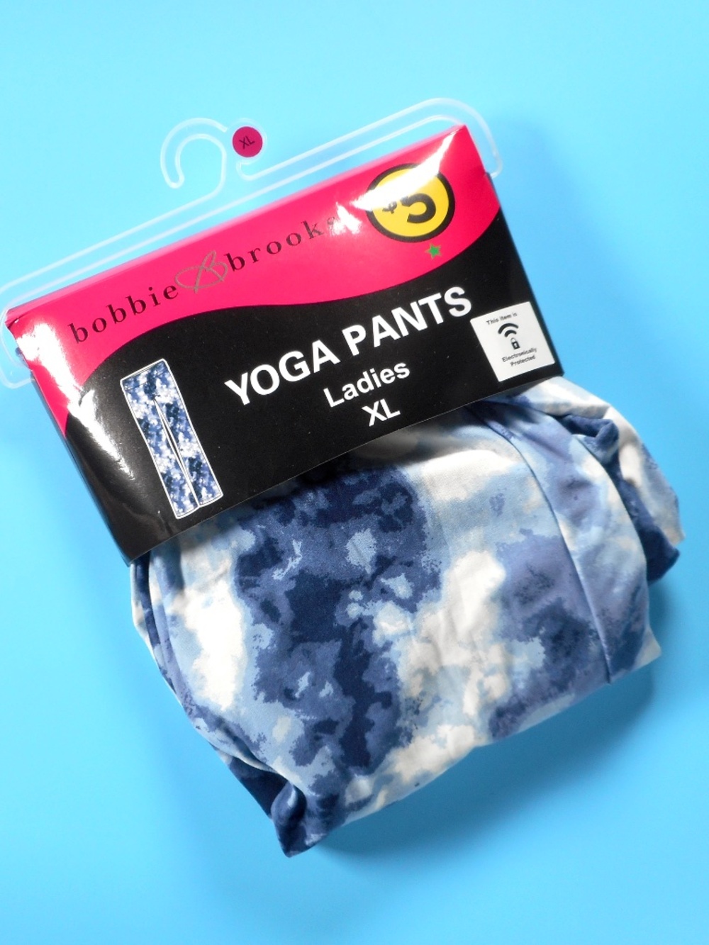 Bobbie Brooks Womens Sz XL Blue White Tie-Dye Yoga Pants NWT - Picture 2 of 4